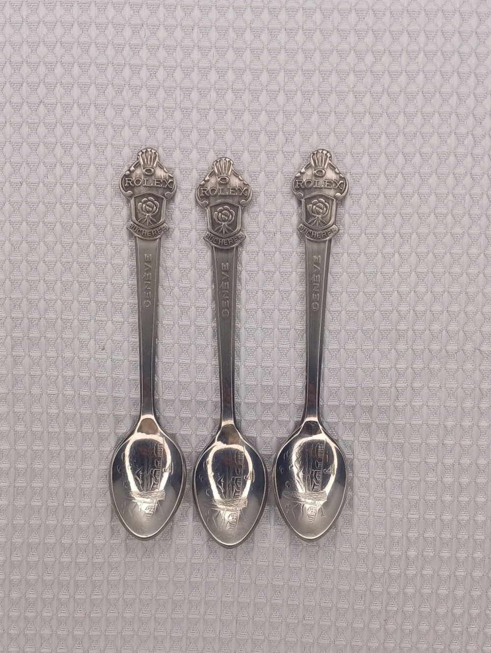 Vintage Rolex Bucherer Switzerland Lugano Souvenir Spoons - Set of 3